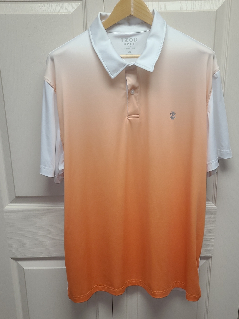 Izod Gradient Orange-to-White Ombre Stretch Golf Polo XXL